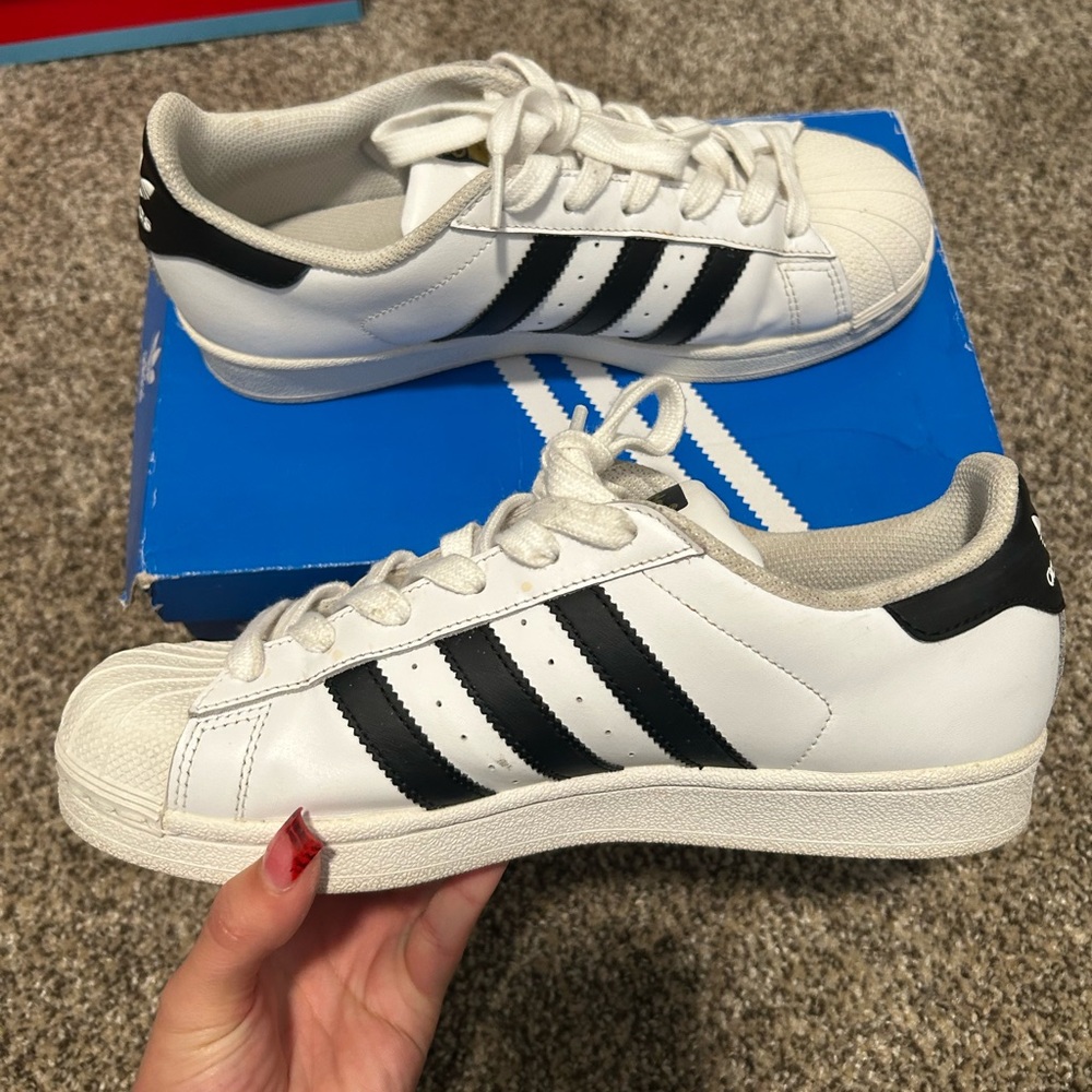 Adidas Superstar White with Black Stripes
